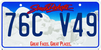 SD license plate 76CV49