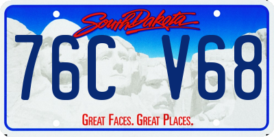 SD license plate 76CV68