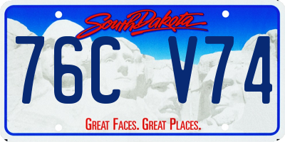 SD license plate 76CV74