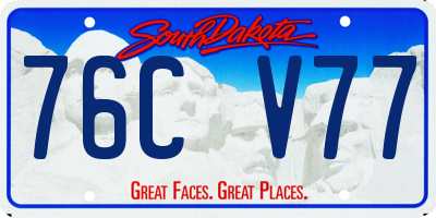 SD license plate 76CV77
