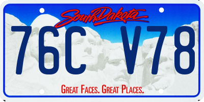 SD license plate 76CV78
