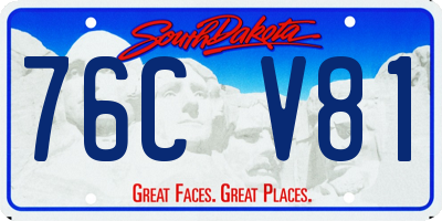 SD license plate 76CV81