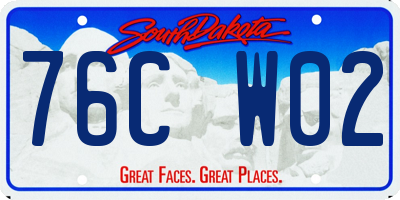 SD license plate 76CW02