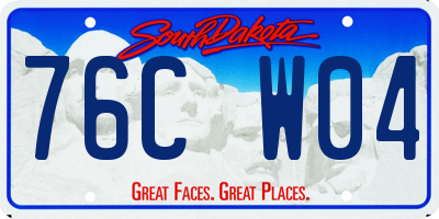 SD license plate 76CW04