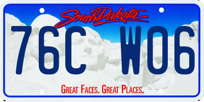 SD license plate 76CW06