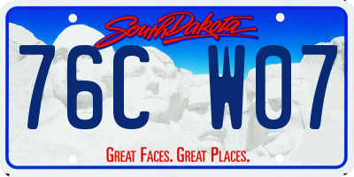 SD license plate 76CW07