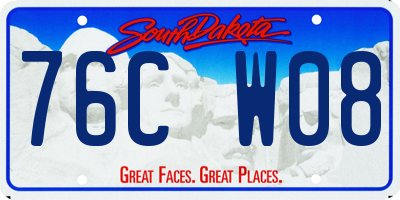 SD license plate 76CW08