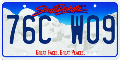SD license plate 76CW09