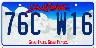 SD license plate 76CW16