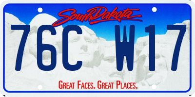 SD license plate 76CW17