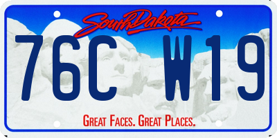 SD license plate 76CW19
