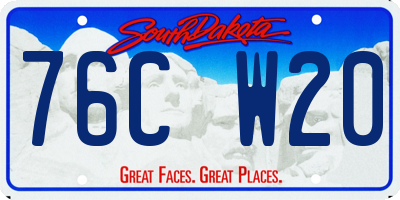 SD license plate 76CW20