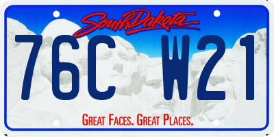 SD license plate 76CW21