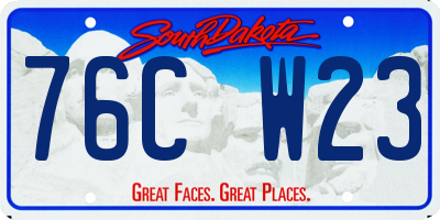 SD license plate 76CW23