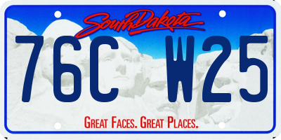 SD license plate 76CW25