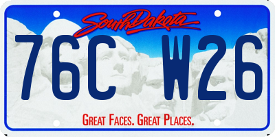 SD license plate 76CW26