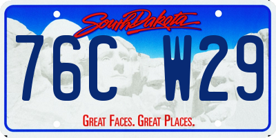 SD license plate 76CW29