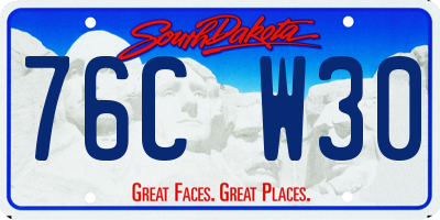 SD license plate 76CW30