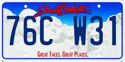 SD license plate 76CW31