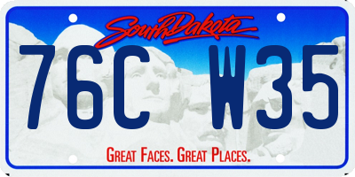SD license plate 76CW35