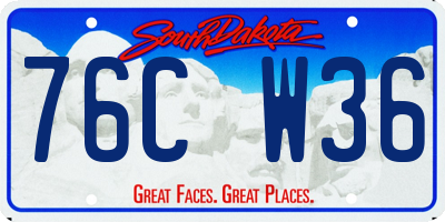 SD license plate 76CW36