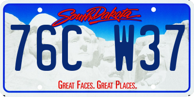SD license plate 76CW37