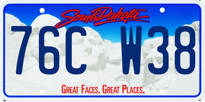 SD license plate 76CW38
