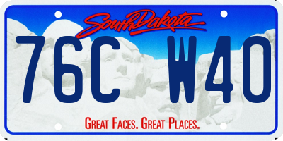 SD license plate 76CW40