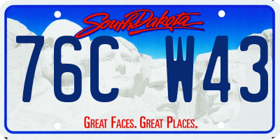 SD license plate 76CW43