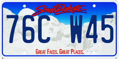 SD license plate 76CW45