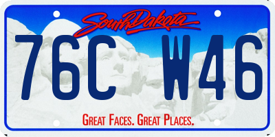 SD license plate 76CW46