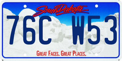 SD license plate 76CW53