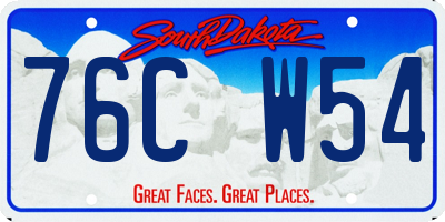 SD license plate 76CW54