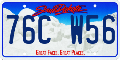 SD license plate 76CW56