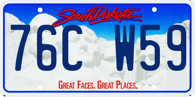 SD license plate 76CW59
