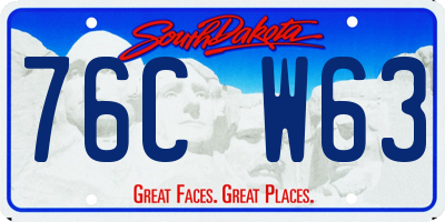 SD license plate 76CW63