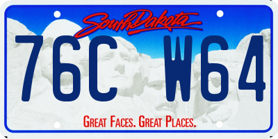 SD license plate 76CW64
