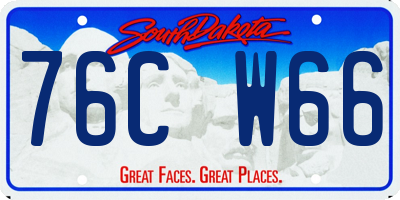 SD license plate 76CW66