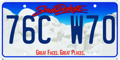 SD license plate 76CW70