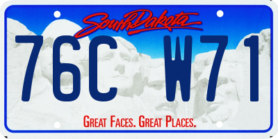 SD license plate 76CW71