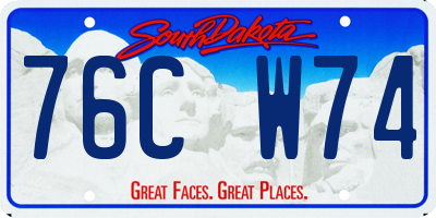 SD license plate 76CW74