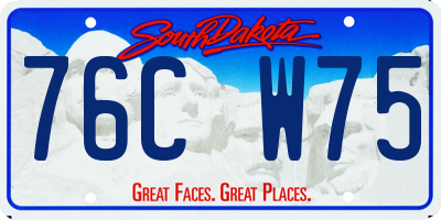 SD license plate 76CW75
