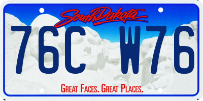 SD license plate 76CW76