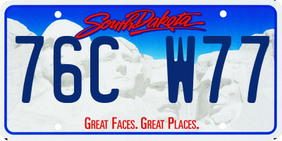 SD license plate 76CW77