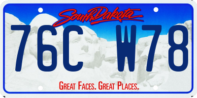 SD license plate 76CW78