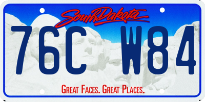 SD license plate 76CW84
