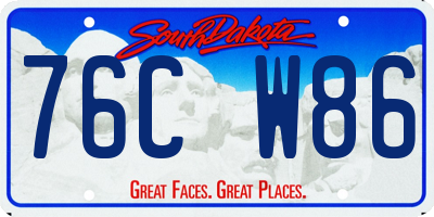 SD license plate 76CW86