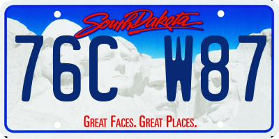 SD license plate 76CW87
