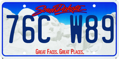SD license plate 76CW89