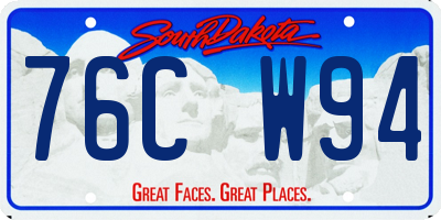 SD license plate 76CW94